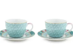 Pip Studio Tasse & Untertasse|Blushing Birds Set/2 Espresso Tassen & Untertassen