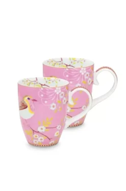 Pip Studio Teetassen|Early Bird Set/2 Tassen Gross Chinese Rose Rosa