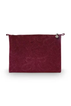 Pip Studio Beautycases|Flaches Necessaire Gross Samt Quiltey Days