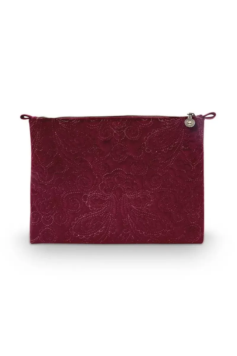 Pip Studio Beautycases|Flaches Necessaire Gross Samt Quiltey Days