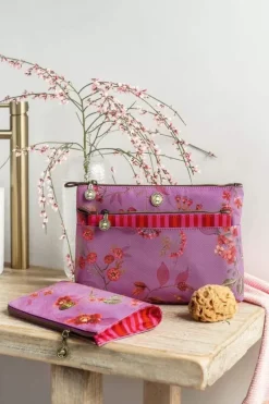 Pip Studio Necessaire|Flaches Necessaire Reisverschluss Kawai Flower Fuchsia