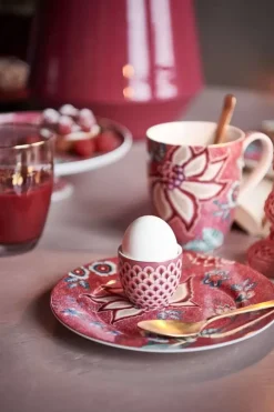 Pip Studio Eierbecher|Flower Festival Eierbecher Rot/Dunkel