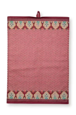 Pip Studio Geschirrtuch|Flower Festival Geschirrtuch Rot/Dunkelrosa