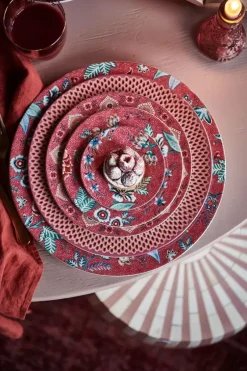 Pip Studio Gebäckteller|Flower Festival Petit Four Dark Pink 12Cm