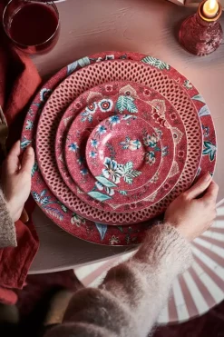 Pip Studio Gebäckteller|Flower Festival Petit Four Dark Pink 12Cm