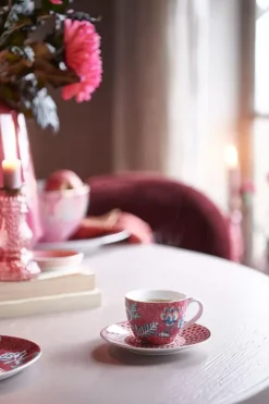 Pip Studio Porzellan Sets|Flower Festival Set/2 Espresso Tasse & Undertasse Dunkel