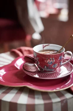 Pip Studio Porzellan Sets|Flower Festival Set/2 Espresso Tasse & Undertasse Dunkel