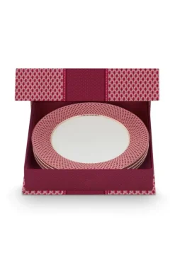 Pip Studio Porzellan Sets|Flower Festival Set/4 Essteller Dunkel 26.5Cm