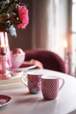 Pip Studio Kaffeetassen|Flower Festival Tasse Klein Rot/Dunkel