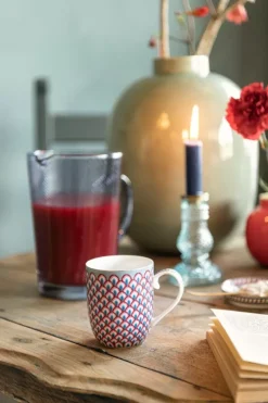 Pip Studio Kaffeetassen|Flower Festival Tasse Klein Rot/Hellblau