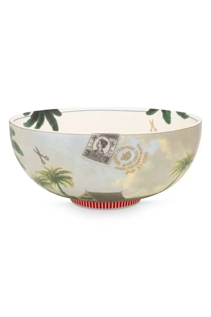 Pip Studio Salatschüsseln|Heritage Schale Palme Grun 23 Cm