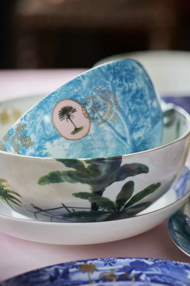 Pip Studio Salatschüsseln|Heritage Schale Palme Grun 23 Cm