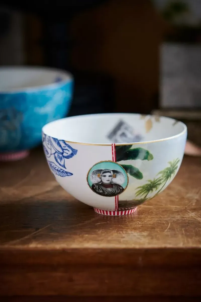 Pip Studio Schalen|Heritage Schale Palme Weis 15 Cm