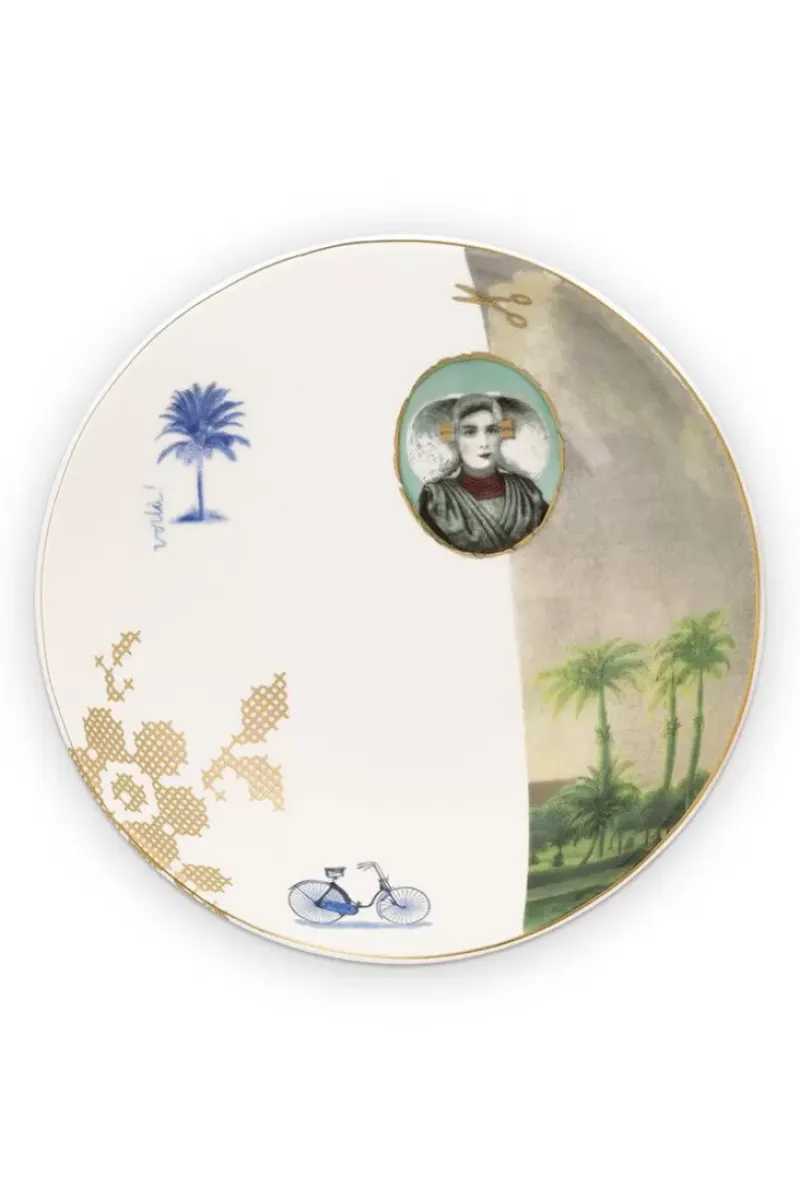 Pip Studio Tiefe Teller|Heritage Suppenteller Palme Weis 18 Cm