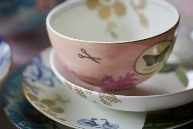 Pip Studio Tiefe Teller|Heritage Suppenteller Palme Weis 18 Cm