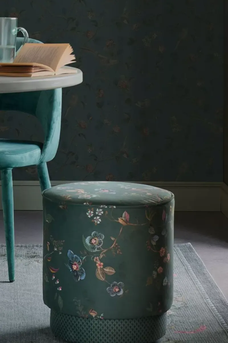 Pip Studio Hocker Und Stühle|Hocker Medium Kawai Flower Grun