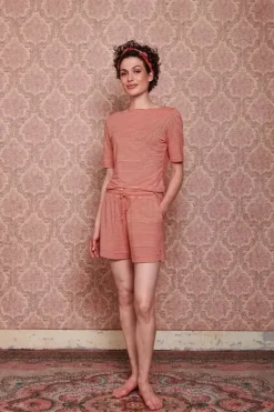 Pip Studio Shorts|Kurze Hose Little Sumo Stripe Koralle