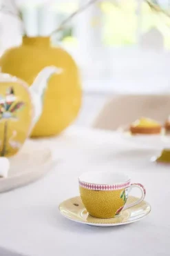 Pip Studio Tasse & Untertasse|La Majorelle Espresso Tasse & Untertasse Gelb