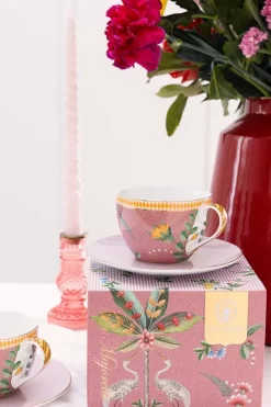 Pip Studio Cappuccino Tasse|La Majorelle Set/2 Cappuccino Tassen & Undertassen Rosa