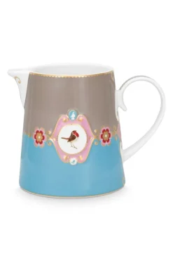 Pip Studio Milchkännchen|Love Birds Kanne Gross Blau/Khaki