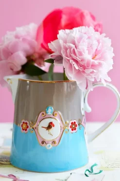 Pip Studio Milchkännchen|Love Birds Kanne Gross Blau/Khaki