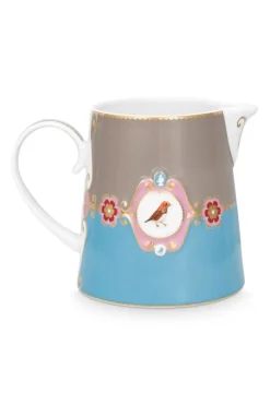 Pip Studio Milchkännchen|Love Birds Kanne Gross Blau/Khaki