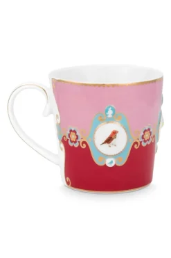 Pip Studio Kaffeetassen|Love Birds Tasse Gross Rot/Rosa