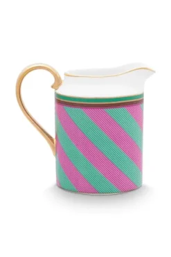 Pip Studio Milchkännchen|Pip Chique Stripes Kanne Klein Rosa/Grun
