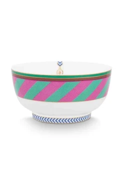 Pip Studio Schalen|Pip Chique Stripes Schale Rosa/Grun 15.5Cm