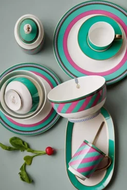 Pip Studio Schalen|Pip Chique Stripes Schale Rosa/Grun 18Cm