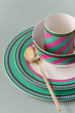 Pip Studio Teetassen|Pip Chique Stripes Tasse Gross Rosa/Grun 350Ml
