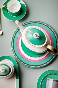 Pip Studio Teekannen|Pip Chique Stripes Teekanne Gross Rosa/Grun