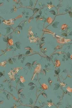 Pip Studio Vliestapete|Good Nightingale Vliestapete Petrol