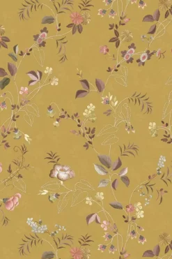 Pip Studio Vliestapete|Tokyo Blossom Vliestapete Senf