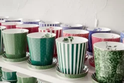 Pip Studio Porzellan Sets|Royal Stripes Tasse Punkte & Teebeutelablage Grun