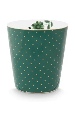 Pip Studio Porzellan Sets|Royal Stripes Tasse Punkte & Teebeutelablage Grun