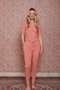 Pip Studio T-Shirts|Top Kurze Armel Little Sumo Stripe Koralle