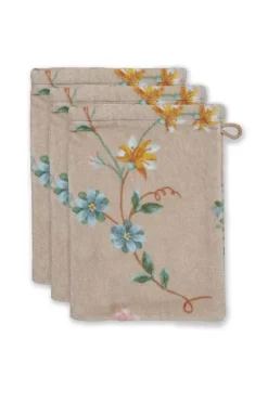 Pip Studio Waschlappen|Waschlappen Set/3 Les Fleurs 16X22 Cm