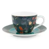 Pip Studio Espresso Tasse|Winter Wonderland Espresso Tasse & Untertasse Dunkelblauw