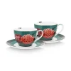 Pip Studio Porzellan Sets|Winter Wonderland Set/2 Cappuccino Tasse & Untertasse Grun