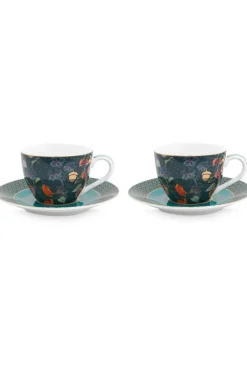 Pip Studio Tasse & Untertasse|Winter Wonderland Set/2 Espresso Tassen & Untertassen Dunkelblau